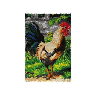 Knüpfteppich "Hahn", 50 x 74,5 cm