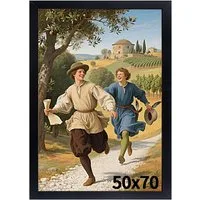 lindahandel Bilderrahmen Bilderrahmen 50x70 Schwarz MDF Acrylglas Hoch-Querformat, für Poster, Fotos, Kunstdrucke & Puzzles 1000-1500 Teile