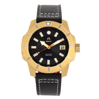 Shield Shaw Lederarmband Herren-Taucheruhr mit Datum