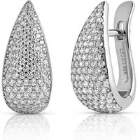 CLASSYANDFABULOUS Jewelry Ohrring-Set Pavé-DROP Earrings - 925 Sterling Silber rhodiniert
