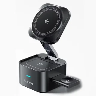Toocki GY-W24 25W 3-in-1 Wireless Charger Fast Wireless Charging Stand Built-in 70cm Retractable Cable for Smart Phones