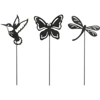Mica Decorations Gartenstecker Mica Gartenstecker Eisen L 13,5 x H 40 cm schwarz