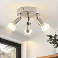 ZMH Deckenstrahler 3-flammig, GU10 Deckenspots 350° schwenkbar, verstellbare Spots, ohne Leuchtmittel, moderne Deckenleuchte aus Metall