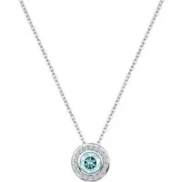 Vivance Kette mit Anhänger 925/- Sterling Silber rhodiniert Blautopas und Weißtopas