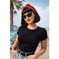 Ella Jonte Retrosonnenbrille Retro Cat-Eye Sonnenbrille im Rockabilly-Stil mit UV-400 Schutz