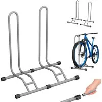 TLGREEN Fahrradständer Boden,Abnehmbar Bodenständer Fahrräder, (2-St., Reifenbreite bis 80 mm, Freistehend Fahrradhalter), Radständer für Mountainbike Rennrad MTB,Stabil,Schwarz