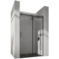 doporro Dusch-Schiebetür Duschtür Nischentür dusche Duschabtrennung Duschkabine Teramo19K, 100x195 cm, Einscheibensicherheitsglas, mit Schiebetür, mit Doppelrollen