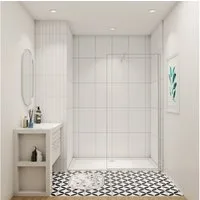Duschparadies Duschwand 10mm Nano Klarglas ESG Glas Walk in Dusche Duschabtrennung, Einscheibensicherheitsglas, (Set), NanoGlas