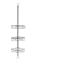 JEOBEST Duschablage Duschregal Edelstahl, Duschregal Teleskop Duschregal, Eckregal Bad, Höhenverstellbar 110-280cm
