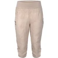 malito more than fashion Leinenhose malito Damen Hose aus Leinen, Stoffhose in Uni Farben, Freizeithose Capri Leinen Hose mit elastischem Bund
