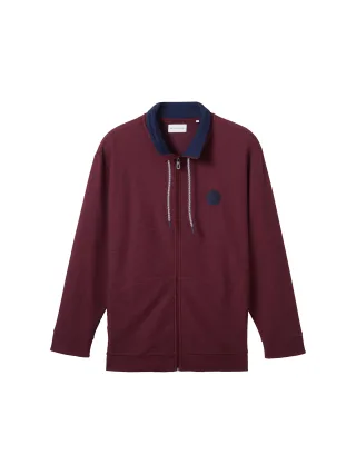Tom Tailor - Plus Size - Jacke mit Struktur tawny port red non-solid - Gr. - 3XL