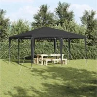 furnicato Partyzelt Modernes 400x400x266 cm Anthrazit mit Stahlrahmen, UV-beständiger Gartenpavillon, klappbar und wasserabweisend