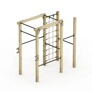 Outdoor Fitnessgerät FIT Base 610 - Massivholz Trainingsstation für Garten - Kraftsport Klimmzugstange für Zuhause inkl. 9x9 cm Halterung - Wickey