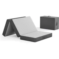 Klappmatratze 3-teilige Faltmatratze Gästematratze in grau Gästebett klappbar, Vesgantti, mit waschbarem Bezug, Camping Matratze, 10CM hoch, 15CM hoch