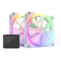 F140 RGB Twin Pack 140x140x26, Gehäuselüfter weiß, 2er Pack inkl. RGB & Fan Controller, 140 mm