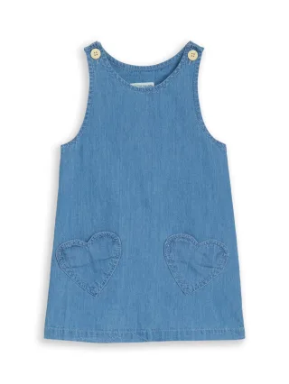 tom tailor kids - Midi-Kleid mit Herztaschen mid stone bright blue denim - Gr. - 122