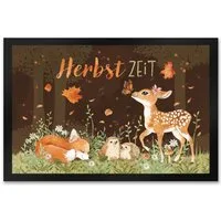 speecheese Fußmatte Tier des Waldes Fußmatte XXL in 50x75 cm mit Spruch Herbstzeit