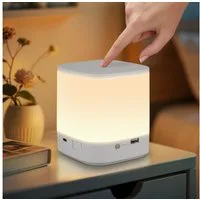 Nettlife LED Nachttischlampe Touch Dimmbar Akku 3600mAH USB Aufladbar Weiß Kabellos, Dimmbar, LED fest integriert, mit 3 Farbtemperaturen&Timing Funktion Nachtlicht