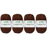 Gründl 4x50 Gramm Gründl Cotton Fun Wollset (von einer Farbe) Häkelwolle