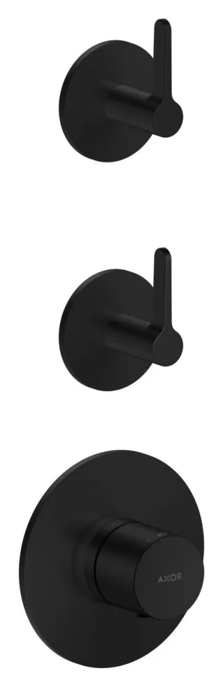 Hansgrohe Thermostatmodul Unterputz AXOR One für 2 Verbraucher mit Hebelgriff mattschwarz, 4872267 48722670