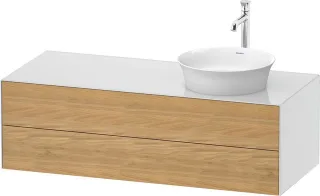 Duravit White Tulip Konsolenwaschtischunterbau wandhängend Natur Eiche & Weiß Matt & Hochglanz 1300x WT4987RH5850010