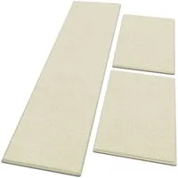 Floordirekt Hochflor-Bettumrandung Dynasty Creme, 3 Größen, Läufer, ideal im Schlafzimmer, Höhe 8.5 mm, (3-tlg), Velours