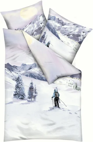 Kaeppel Bettwäsche "Winter Wanderer" 2 Stk. Mit Skifahrer