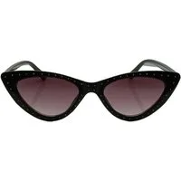 Rennec Sonnenbrille (Damen Cateye Festival Brille mit Brillenbeutel) schmale Katzenaugen Brille mit getönten Gläsern und Strass