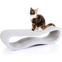 Canadian Cat Company Kratzpappe Orbit 2.0 Kratzbrett, (White Edition, ca. 84 x 24 x 23 cm), Katzenmöbel, Kratzpappe inkl. Katzenminze