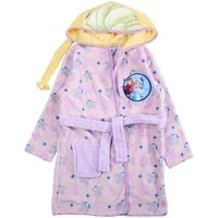 Disney Frozen Kinderbademantel Frozen Die Eiskönigin Mädchen Bademantel mit Zopf, Kapuze, Gürtel, Bademantel Anna und Elsa mit Zopf