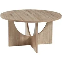 en.casa Couchtisch, »Rindal« rund 80 x 42 cm Eicheoptik