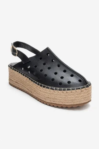 Fraga Leder Keilabsatz Sandale