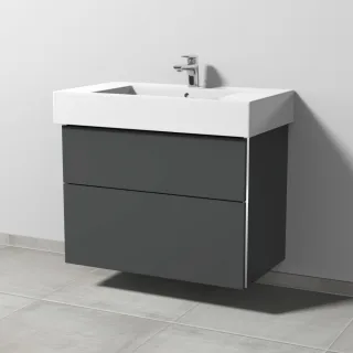 Sanipa 3way Waschtischunterbau zu Duravit Vero Waschtisch mit 2 Auszügen, Anthrazit-Matt BR71822