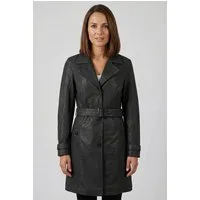 Mauritius Trenchcoat MWLeoniz aus Echtleder, mit Taillengürtel