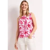 STREET ONE Shirttop Sommer top in Blumen-Optik und mit Schulterdetail