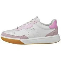 Ecco Street Court Lea (Premium-Leder) weiss/rosa/lila Damen Sneaker
