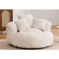 LVHOM Sitzsack 108x108x52cm Chenille Premium Sofa mit 3 extra Kopfkissen (Kuschelig & Atmungsaktiv, Einzelsitzer-Lounge, komplett komprimiert geliefert. Perfekt für Ruhe, Lesen, Gaming & Nickerchen. Ideal für Wohnzimmer, Schlafzimmer, Spielzimmer & O