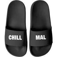 MoonWorks Badeschlappen mit Spruch Lustig Chill Mal Badelatschen Relax Unisex Badesandale