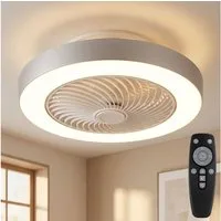 GLOBO LIGHTING Deckenventilator, LED Deckenventilator Metall weiß CCT Dimmbar Farbwechsel D 54,8 cm