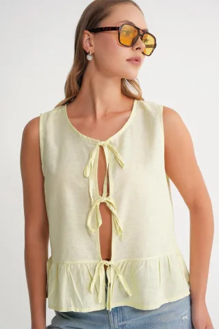 Rüschenshirt mit Schleifenfront