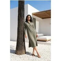 Zuckerwatte A-Linien-Kleid 25269 langes Hemdblusenkleid aus feiner Baumwolle mit Stretch