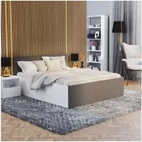 FDM Stauraumbett Bett Stauraumbett PANAMA SP Bettgestell 140x200 & weitere Größen (verfügbar 90x200 120x200 140x200 160x200 180x200cm, Bettrahmen, Bett, mit großen Kopfteil, mit Bettkasten zum aufklappen), mit/ohne Matratze