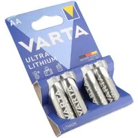 VARTA Varta Ultra Lithium Mignon AA, Varta Lithium Batterien, 6106, 1,5V, 4 Batterie, (1,5 V)
