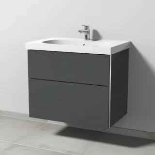 Sanipa 3way Waschtischunterbau zu Geberit Acanto Waschtisch mit 2 Auszügen, Anthrazit-Matt BR41722