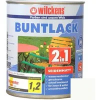 Wilckens Farben Acryl-Buntlack Buntlack 2in1 Lack, seidenmatt, Reinweiß RAL 9010, 750 ml