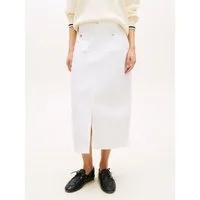 Tommy Hilfiger Bleistiftrock DNM WHITE MIDI STRAIGHT SKIRT HW