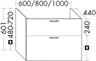 Burgbad WTU zu M3 Sys30 PG4 Sana 601x1000x440 Eiche Hellgrau, WYIE100F6332 WYIE100F6332
