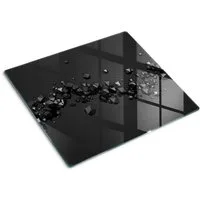 Tulup Schneidebrett Abdeckung Spritzschutz Schwarz Herdabdeckplatte Kochplattenabdeckung, (1-St., 4 Größenvarianten), Arbeitsplatte Herdschutz - 3D Abstraktion
