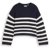 TOM TAILOR Strickpullover Pullover & Strickjacken Cropped Strickpullover mit Streifenmuster