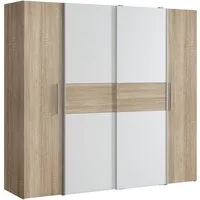 FORTE Kleiderschrank Kalixtus, Made in Europe (B/H/T ca. 200x190x60 cm, 2 Schiebetüren, 2 Drehtüren, 8 Einlegeböden) Kombination aus Dreh- und Schwebetüren, mehrere Farben